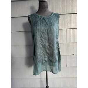 Apt 9 Women's Forest Green Tank Top Sheer Blouse Size Medium!